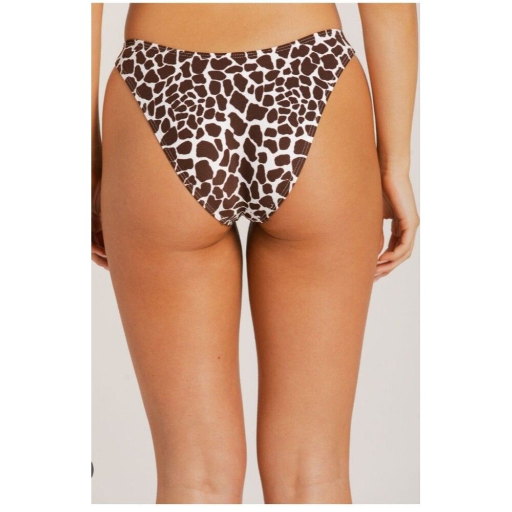 NWT Women's Damsel Girraffe Texture High Leg Bikini Bottoms, Large